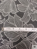 French Double-Scalloped Floral Fine Chantilly Lace - Light Ivory