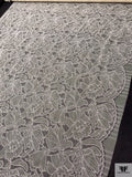 French Double-Scalloped Floral Fine Chantilly Lace - Light Ivory