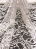 Double-Scalloped Wavy Fine Lace - Silk White