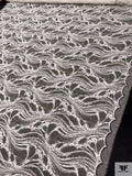 Double-Scalloped Wavy Fine Lace - Silk White