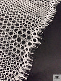 French Double-Scalloped Chevron-Like Fine Lace - Light Ivory