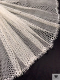 French Double-Scalloped Chevron-Like Fine Lace - Light Ivory