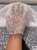 French Lightly Corded Chantilly Lace - White