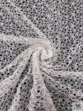 French Lightly Corded Chantilly Lace - White