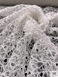French Lightly Corded Chantilly Lace - White