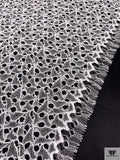 French Lightly Corded Chantilly Lace - White