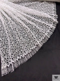 French Lightly Corded Chantilly Lace - White