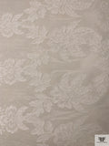 French Paisley Floral Swiss Dotted Lyon Lace with Cording - Silk White