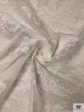 French Paisley Floral Swiss Dotted Lyon Lace with Cording - Silk White