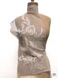 French Floral Bouquet Corded Lyon Lace Applique - Silk White
