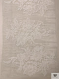 French Floral Bouquet Corded Lyon Lace Applique - Silk White