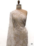 French Double-Scalloped Floral Lyon Lace with Cording - Light Ivory