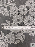 French Double-Scalloped Floral Lyon Lace with Cording - Light Ivory