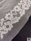 French Double-Scalloped Floral Lyon Lace with Cording - Light Ivory
