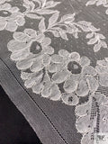 French Double-Scalloped Floral Lyon Lace with Cording - Light Ivory