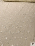 French Vine Floral Embroidered Tulle - Ivory