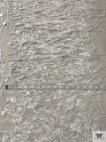 Made in England 3D Floral Embroidered and Feathered Tulle - Light Ivory