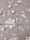 Bridal Tulle with Beaded Embroidery and 3D Flowers 3-Piece Skirt Set - Light Ivory