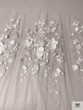 Bridal Tulle with Beaded Embroidery and 3D Flowers 3-Piece Skirt Set - Light Ivory