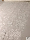 French Double-Scalloped Floral Fine Chantilly Lace - Light Ivory