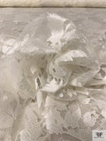 French Double-Scalloped Floral Fine Chantilly Lace - Light Ivory