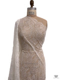 French Double-Scalloped Floral Chantilly Lace - Light Ivory