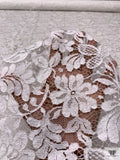 French Double-Scalloped Floral Chantilly Lace - Light Ivory
