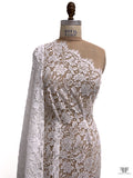 French Double-Scalloped Floral Chantilly Lace - Light Ivory