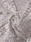 French Double-Scalloped Floral Chantilly Lace - Light Ivory