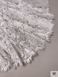 French Double-Scalloped Floral Chantilly Lace - Light Ivory