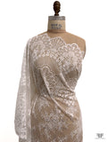 Double-Scalloped Floral Bouquets Chantilly-Like Lace - Light Ivory