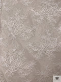 Double-Scalloped Floral Bouquets Chantilly-Like Lace - Light Ivory