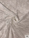 Double-Scalloped Floral Bouquets Chantilly-Like Lace - Light Ivory