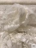 French Double-Scalloped Floral Chantilly Lace - Light Ivory