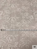 French Double-Scalloped Floral Chantilly Lace - Light Ivory