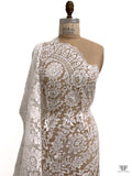 French Double-Scalloped Regal Floral Chantilly Lace - Light Ivory