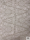French Double-Scalloped Regal Floral Chantilly Lace - Light Ivory
