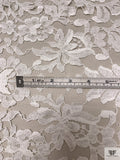 French Double-Scalloped Regal Floral Chantilly Lace - Light Ivory
