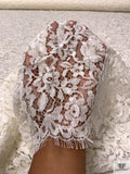 French Double-Scalloped Floral Chantilly Lace - Light Ivory