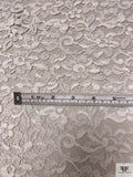 French Double-Scalloped Floral Chantilly Lace - Light Ivory