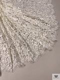 French Double-Scalloped Floral Chantilly Lace - Light Ivory