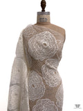 French Bold Corded Floral Circles Chantilly Lace - Light Ivory