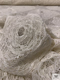 French Bold Corded Floral Circles Chantilly Lace - Light Ivory