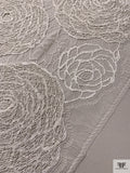 French Bold Corded Floral Circles Chantilly Lace - Light Ivory