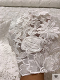 3D Floral Embroidered Organza - Light Ivory