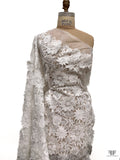 3D Floral Embroidered Organza - Light Ivory