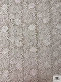 3D Floral Embroidered Organza - Light Ivory