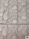 3D Floral Embroidered Organza - Light Ivory