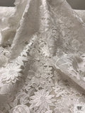3D Floral Embroidered Organza - Light Ivory