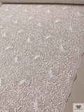 Floral Vines Corded Lightweight Guipure Lace - Light Ivory